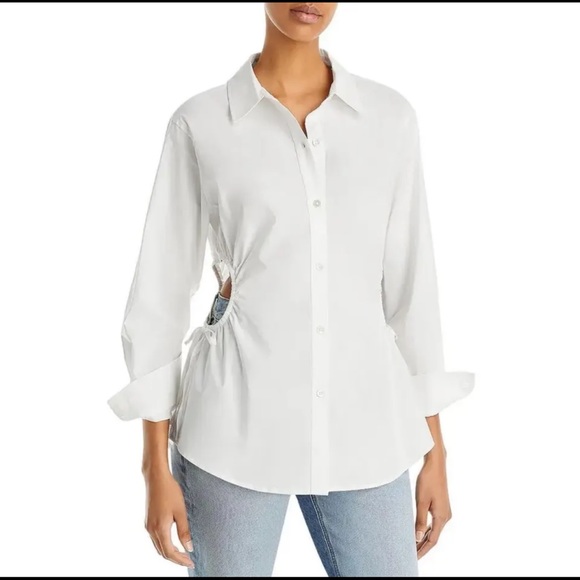 Rails Womens Cristiana Tencel Blend Cut-Out Tunic Top Shirt White Size XS - Picture 1 of 10